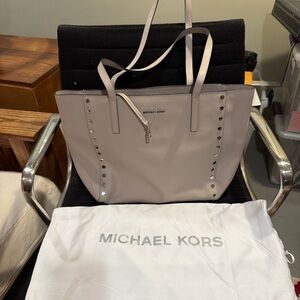 Michael Kors Pale Blush Leather Tote with Stud Accents